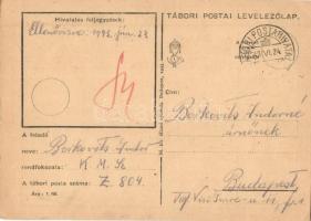 1943 2 db levél Berkovits Andor zsidó Z. 804-es KMSZ-től (közérdekű munkaszolgálatos) feleségének. E...