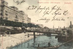 1905 Budapest V. Hungária szálloda, rakpart (megerősített sarok / restored corner)