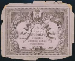 1885 Budapesti Országos Kiállítás 2 db látkép, hátoldalon Rudolf trónörökös pártfogóként való feltün...