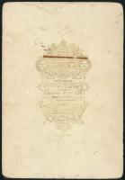 cca 1880 Gyerekek háromkerekű babakocsiban, keményhátú fotó Becske A. veszprémi műterméből, 16×11 cm