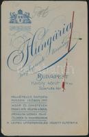cca 1900 Lány teniszütővel, keményhátú fotó a Hungária Fényképészeti Társaság budapesti műterméből, ...