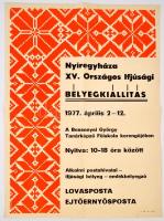 cca 1970-1980 12 db nagyméretű bélyegkiállítás plakát, különböző méretben