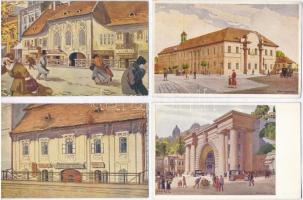 Budapest. A régi Budapest. Kiadja a Műemlékek Országos bizottsága - 60 db régi használatlan művészla...