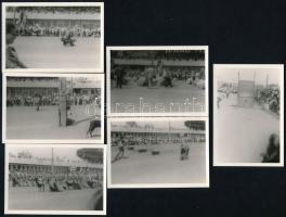 cca 1960 Kutyaverseny a régi ügetőpályán, 15 db fotó, 6,5×9,5 cm