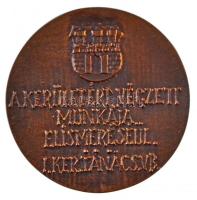 DN "A kerületért végzett munkája elismeréséül. I. Kerületi Tanács VB." Br emlékplakett tok...