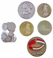 Vegyes szovjet fémpénz és plakett tétel, közte a 30-as évekből származó kopejka érmék is T:vegyes