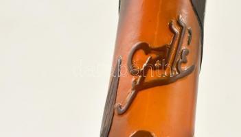 Gallé jelzéssel virágmintás váza, többrétegű, sav maratott, apró kopásokkal, csorba nélkül, m: 20,5 ...