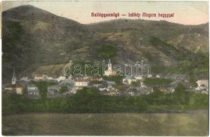 Szilágysomlyó, Simleu Silvaniei; látkép Magura heggyel. W. L. Bp. 158. Kiadja Heimlich K. / general view with Magura mountain peak (EK)