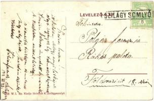 Szilágysomlyó, Simleu Silvaniei; látkép Magura heggyel. W. L. Bp. 158. Kiadja Heimlich K. / general ...