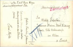 Pola, Panorama with K.u.K. harbor and shipyard. C. Fano + 1915 SMS Prinz Eugen K.u.K. Kriegsmarine M...