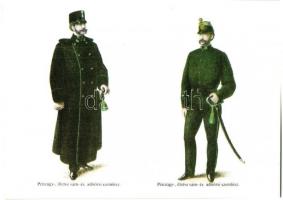 10 db MODERN múzeumi motívumlap, magyar tűzoltóság és pénzügyőrség / 10 modern museum motive postcar...