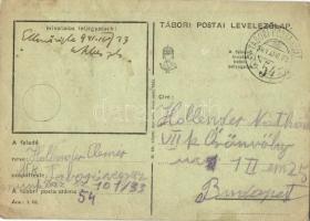 1941 Holländer Elemér zsidó KMSZ (közérdekű munkaszolgálatos) levele szüleinek a munkatáborból. m. sz. 101/33. / WWII Letter of a Jewish labor serviceman to his parents from the labor camp. Judaica (fl)