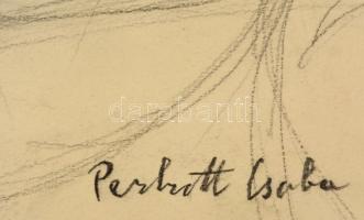 Perlrott jelzéssel: Női portré. Szén, papír, 52×39 cm