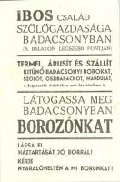 Badacsony, Ibos család szőlőgazdasága, szőlőrészlet a házzal, Ibos kúria, pince belső. Hátoldalon re...