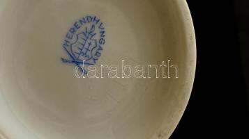 Herendi Viktória mintás váza, kézzel festett, jelzett, apró kopásokkal, d: 9,5 cm