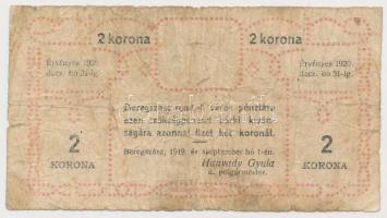 Beregszász 1919. 2K szükségpénz T:III-