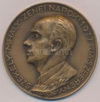 1972. Székely Mihály Zenei Napok Jászberény Br plakett (60mm) T:2