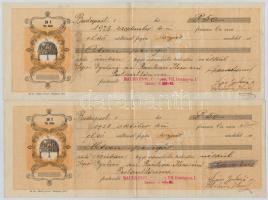 Budapest 1928. 10db-os váltó tétel, egy része kitöltve, bélyegzésekkel T:III szakadás