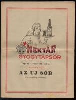 1926 Nektár Gyógytápsör, a Fővárosi Sörfőző Rt. Kőbánya sörének reklámkiadványa, szép állapotban, 20p