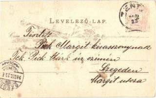 1898 Zenta, Senta; Szentháromság szobor, Eugen (Jenő) főherceg szobra. Kiadja Straub Ödön, Rigler rt...