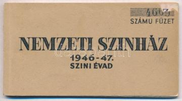 Budapest 1946-1947. Nemzeti Színház Tagsági jegy füzet benne 10f, 20f, 50f és 1Ft értékű jegyek. Szakadás a sarkánál.