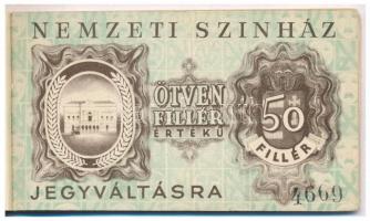 Budapest 1946-1947. "Nemzeti Színház Tagsági jegy füzet" benne 10f, 20f, 50f és 1Ft értékű...