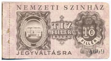 Budapest 1946-1947. "Nemzeti Színház Tagsági jegy füzet" benne 10f, 20f, 50f és 1Ft értékű...