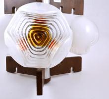 cca 1970 Muránói Mazzega csillár, jelzés nélkül, jó állapotban, bekötve, m:41 cm, d: 55 cm