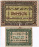 Olaszország / Velence / Osztrák-magyar megszállás 1918. 2L + 100L T:III tűlyuk
Italy / Venice / Aus...