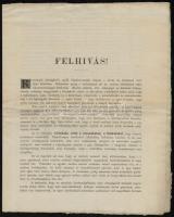 1888 Felsőszemeréd, gróf Chronisky Igó által kelt nyomtatvány a katolikus tudomány világi tudománnyal szembeni háttérbe szorulása ellen, szép állapotban, 3p