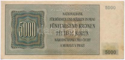 Német Harmadik Birodalom / Cseh-Morva Protektorátus 1944. 5000K "SPECIMEN (MINTA)" perforá...