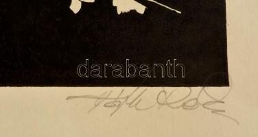 Tóth Réka (?-): Ady illusztráció. Linómetszet, papír, jelzett, 35×25 cm