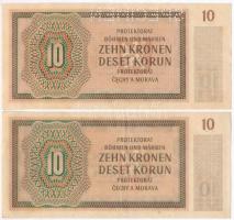 Német Harmadik Birodalom / Cseh-Morva Protektorátus 1942. 10K "SPECIMEN (MINTA)" perforáci...