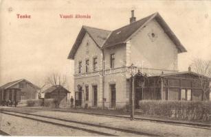 Tenke, Tinca; Vasútállomás, vonat. Ritter Jakab 388. / railway station, train / Bahnhof (Rb)