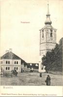 1907 Barót, Baraolt; Templom tér, Községháza. Dániel Ferenc kiadása Rembrandt fényképész felvétele után / church square, town hall