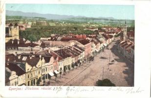 1900 Eperjes, Presov; Fő utca, üzletek. Kiadja Cattarino Sándor / main street, shops (apró szakadás / tiny tear)