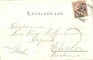 1900 Eperjes, Presov; Fő utca, üzletek. Kiadja Cattarino Sándor / main street, shops (apró szakadás ...