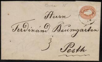 1862 Jiddis nyelvű levél Cecéről Pestre küldve, Baumgarten Ferdinánd kereskedő részére