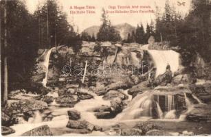 1914 Tátra, Nagy Tarpatak felső vízesés / Gross Kolbacher Obere Wasserfall / waterfall of Velké Studená dolina