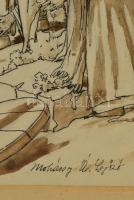 Mohácsy Á Győző (1902-1962): Fejedel-választás. Vegyes technika, papír, jelzett, üvegezett fa keretb...