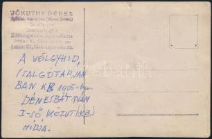 cca 1905 Jókuthy Dénes építész és az általa tervezett salgótarjáni közúti híd építés közben, fotó há...