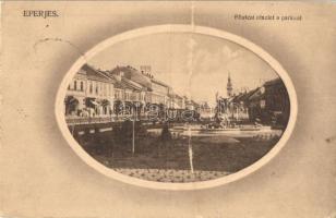 1913 Eperjes, Presov; Fő utca a parkkal. Kiadja Divald Károly fia / main street, park (EK)