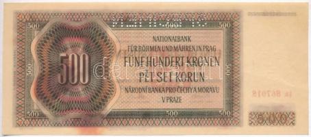 Német Harmadik Birodalom / Cseh-Morva Protektorátus 1942. 500K "SPECIMEN" perforációval, 2...