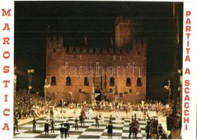 20 db MODERN olasz sakkos városképes lap Marostica városról / 20 modern Italian Chess postcards from...