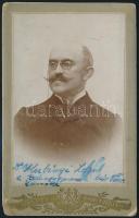 cca 1895 Dr. Kubinyi Lajos, a balassagyarmati királyi törvényszék elnöke, keményhátú fotó, 10,5×6,5 cm