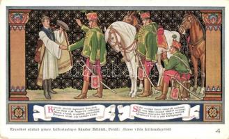 Budapest V. Egyetem utca 5. Erzsébet Királyné Szálló étterem és söröző pince, Sándor Béla falfestmén...