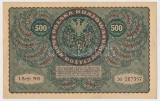 Lengyelország 1919. 500M vízjeles papír T:II,II-
Poland 1919. 500 Marek watermark paper C:XF,VF
Kr...