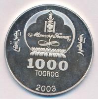 Mongólia 2003. 1000T Ag "Ázsia történelme - Hillary" T:PP ujjlenyomat
Mongolia 2003. 1000...