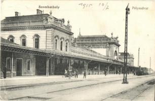 Szombathely, vasútállomás, vágányok, gőzmozdony (EK)