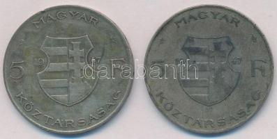 1947. 5Ft Ag "Kossuth" (2x) T:2-,3 patina